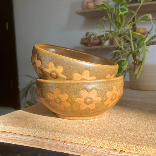 Pair of Soda Fired Bowls
